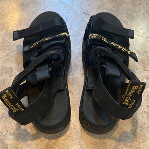 Dr. Martens Black Sandals with Yellow Highlights